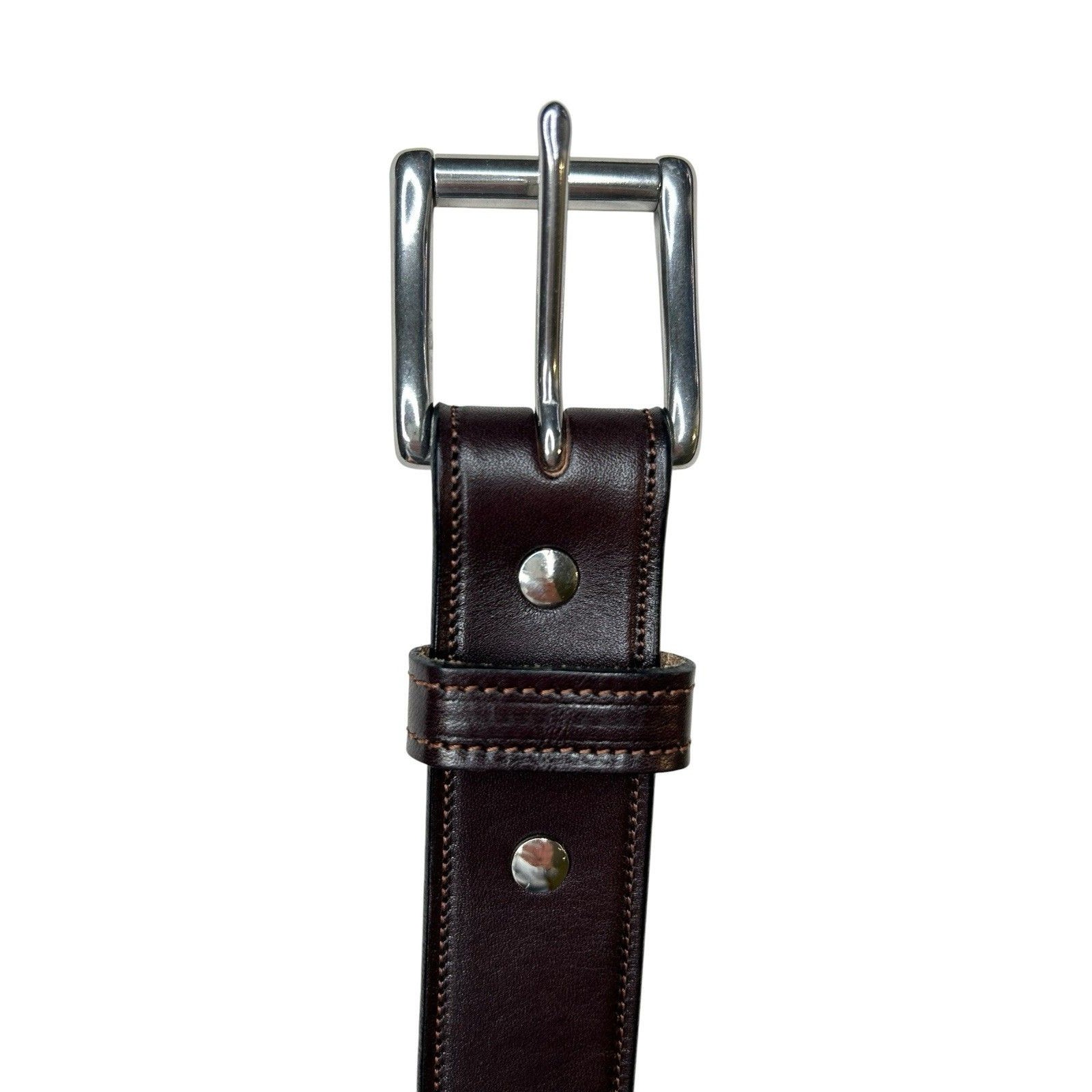 Hanks Belts The Canyon Men’s 46 Genuine Full Grain English Bridle Leather Brown — image 7 of 8